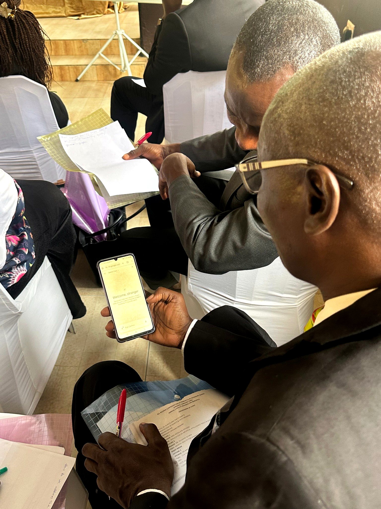 School leaders working together during an institutional development session